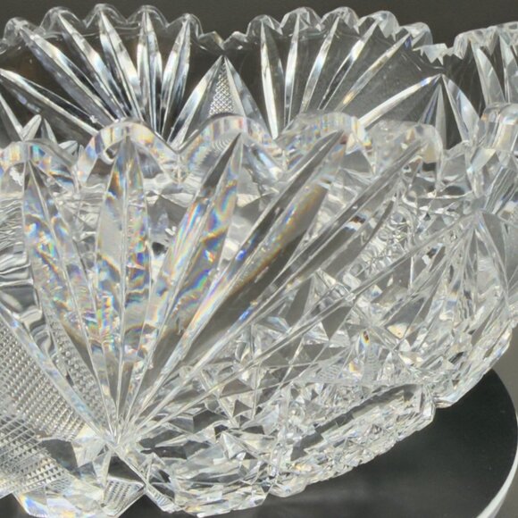 American Brilliant Period ABP Cut Glass Sawtooth Bowl Libbey 9” READ - Picture 9 of 16
